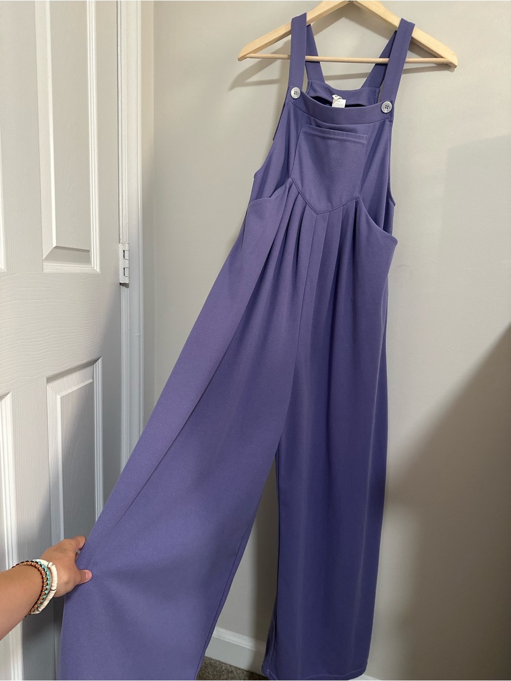 SOLD Halara Pockets Waffle Casual Overalls - Wide Leg in Mellow Purple - Picture 4 of 10